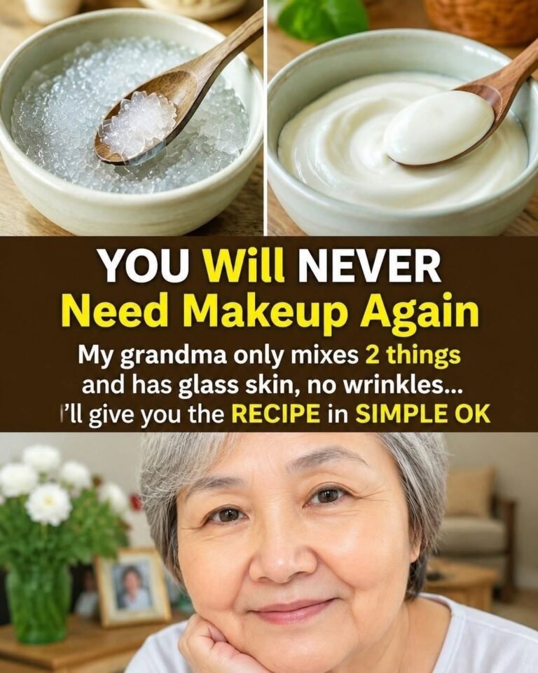“You’ll NEVER Need Makeup Again My grandma mixes 2 things and has glass-like skin with no wrinkles…