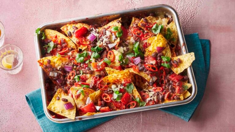 Loaded black bean nachos