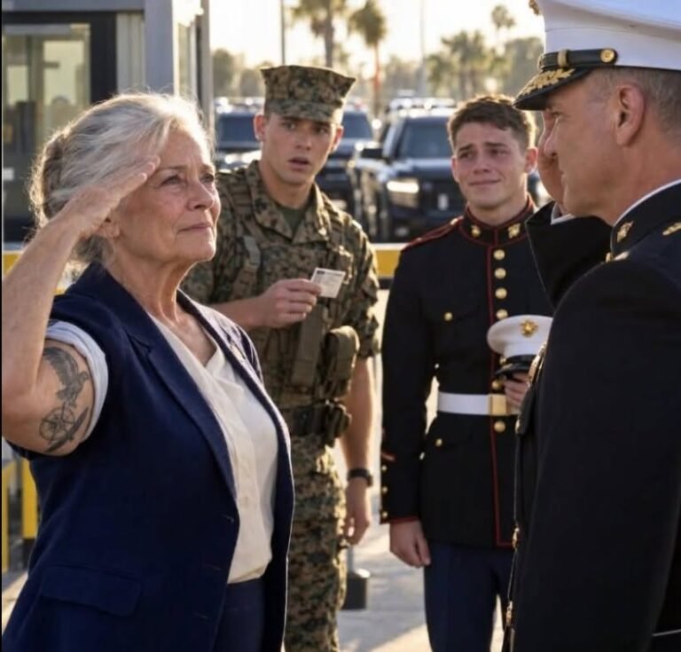 The young marine at the door called my tattoo fake and threatened to have me kicked out of my grandson’s graduation —